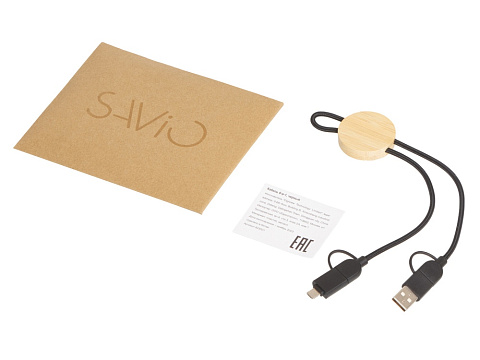 Универсальный зарядный кабель из переработанных ПЭТ и ТПЕ Acalypha, быстрая зарядка 25 Вт, черный - рис 5.