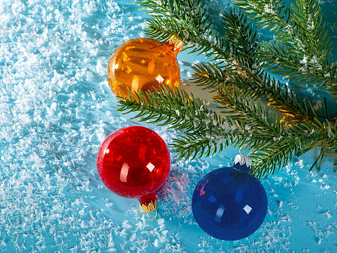 Стеклянный шар синий полупрозрачный, заготовка шара 6 см, цвет 61 - рис 4.