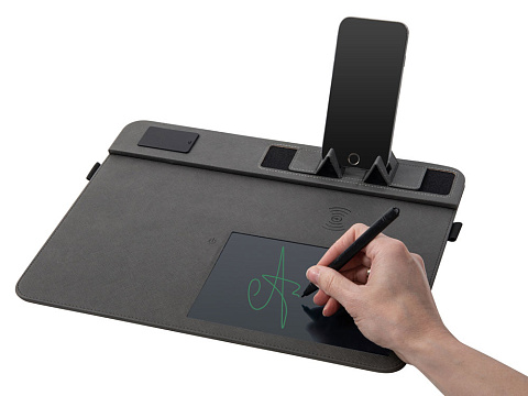 Многофункциональный коврик для мыши Multi Pad с беспроводной зарядкой и LCD экраном, 10 Вт, черный - рис 6.