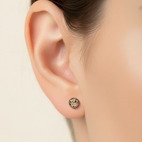 Пусеты Greige Fiore Luna SWE297 GR RG - рис 2.