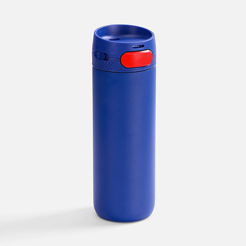 Термостакан X1 с цветной кнопкой, синий с красным - рис 2.