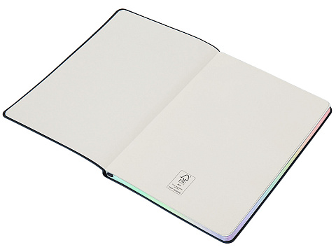 Блокнот А5 в гибкой обложке Fellini с голографическим срезом, темно-синий - рис 3.