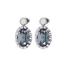 Серьги TIVOLA UNICA big (S/P) Silver night 2,65cm Qudo 332114