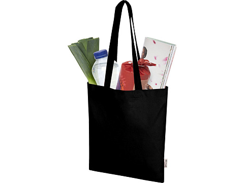 Мадрас Блэнд эко-сумка из переработанного хлопка GRS плотностью 140 г/м² объемом 7 л - Черный - рис 3.