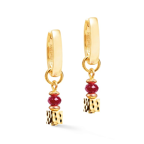 Серьги Hoop Red-Gold