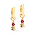 Серьги Hoop Red-Gold - миниатюра