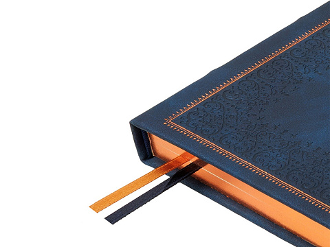 Ежедневник недатированный А5 Royal, синий с бронзовым срезом - рис 4.