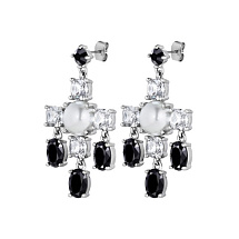 Серьги LEONORA SS CRYSTAL / BLACK Dyrberg Kern *430074