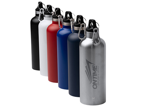 Бутылка LUWAK/ЛЮВАК из переработанной нержавеющей стали с карабином, черный - рис 2.