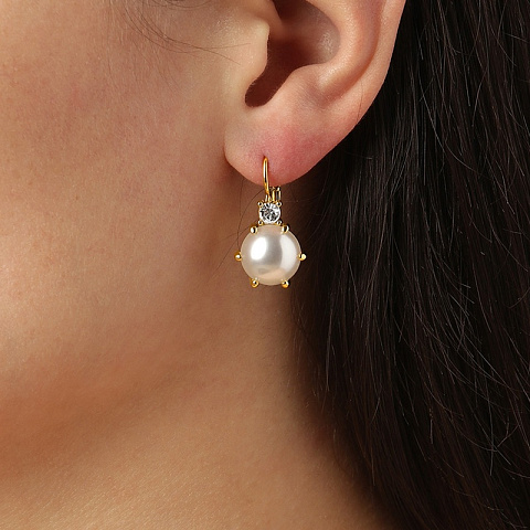 Серьги BEGONIA SG WHITE PEARL Dyrberg Kern 460040 - рис 2.