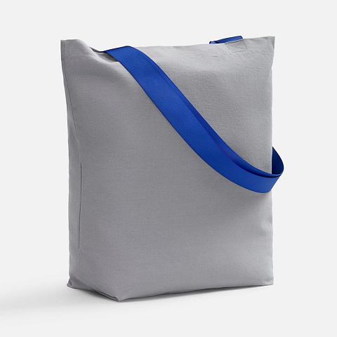 Шопер B5, серый с широкими синими ручками - рис 2.