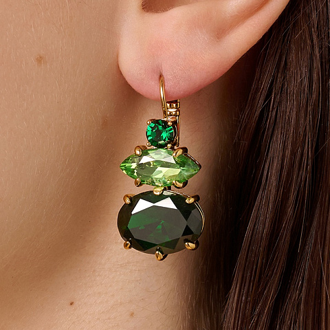 Серьги PARSANA SG GREEN Dyrberg Kern 470012 - рис 2.