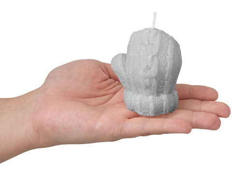 Свеча Рукавичка, серый - рис 5.