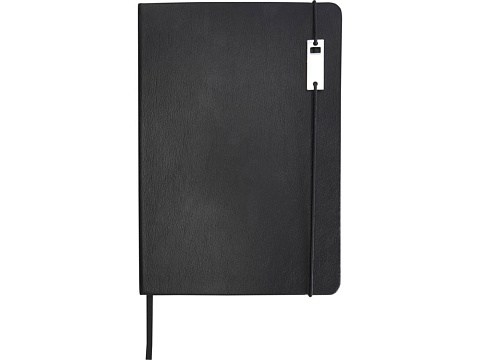 Набор Legato Elegance из блокнота формата А5 в твердой обложке и ручки-роллера, черный/черный - рис 2.