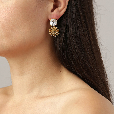 Серьги POPPY SG BROWN / CRYSTAL Dyrberg Kern 470120 - рис 4.