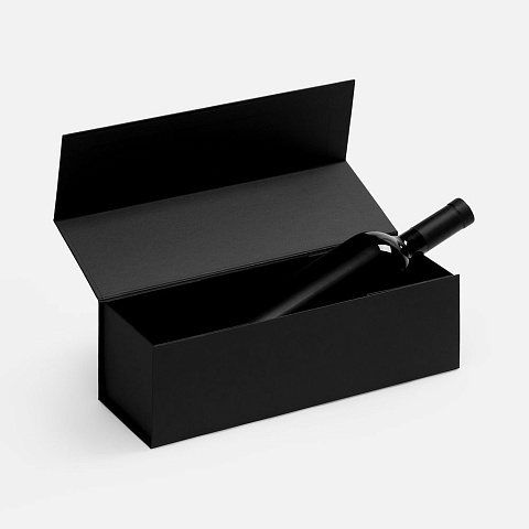 Коробка складная под бутылку Color Jacket Fold, черная - рис 4.