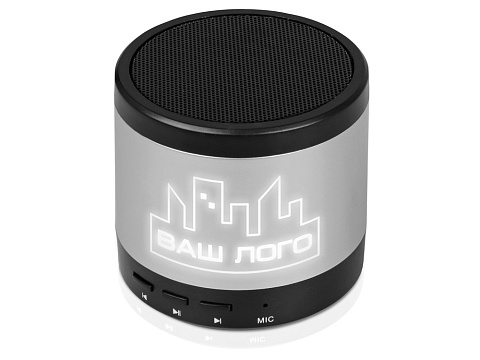 Портативная колонка Ring neon с белой подсветкой корпуса, серебристый - рис 6.