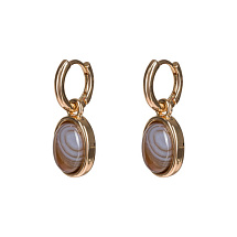 Серьги COFFE AGATE Fiore Luna LE1201 BR/G