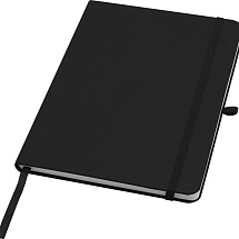 Teak блокнот А5 из переработан. материала в твердой обложке с линован. страницами - сплошной черный