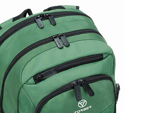 Рюкзак TORBER МЕГАПОЛИС с отделением для ноутбука 16, зеленый, полиэстер, 47 х 34 x 28 см - рис 9.