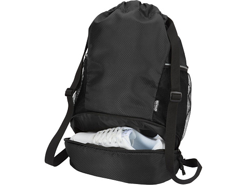 Nomad спортивная сумка из переработанного материала GRS с завязками и нижним отделением на 18 л, черный - рис 4.