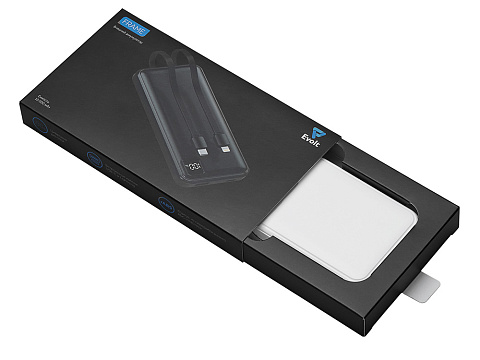 Внешний аккумулятор со встроенными кабелями Фрэйм, 10000мач, белый - рис 6.