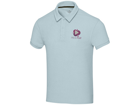 Рубашка поло унисекс Akoya из переработанного махрового материала - Cloud Blue - рис 8.