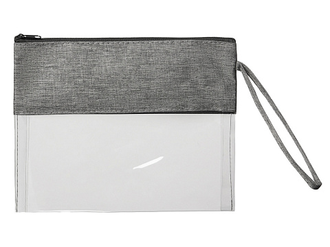 Косметичка из PVC и ткани Leony, прозрачный/темно-серый - рис 3.