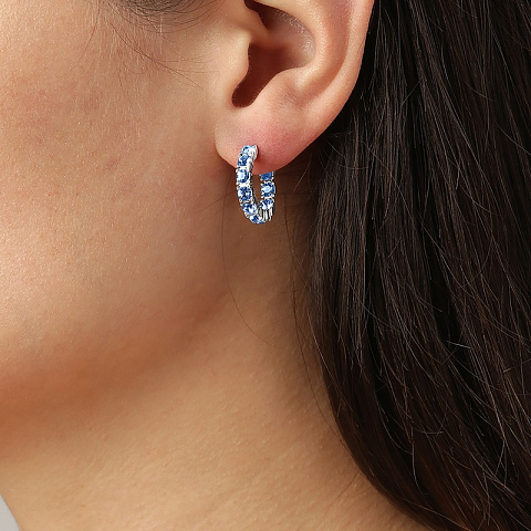 Серьги RAQUEL SS LIGHT SAPPHIRE - рис 4.