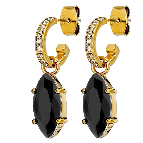 Серьги JUNIPE SG BLACK_GOLDEN Dyrberg Kern 470001 - рис 3.