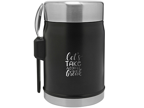 Банка для еды объемом 400 мл с ложкой-вилкой Stanley Legendary - черный матовый - рис 6.