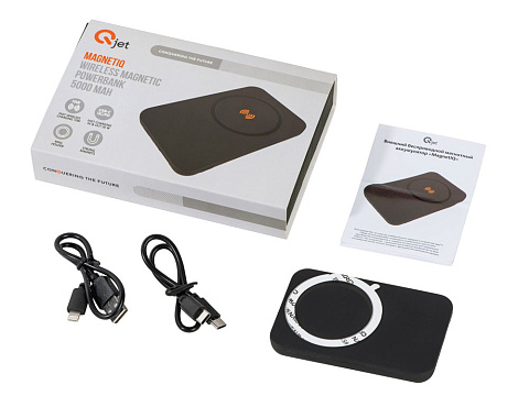 Магнитный беспроводной внешний аккумулятор MagnetIQ, 5000 mah, 10 W, черный (Р) - рис 19.