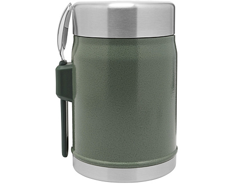 Банка для еды объемом 400 мл с ложкой-вилкой Stanley Legendary - Зеленый лесной - рис 3.