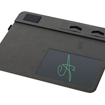 Многофункциональный коврик для мыши Multi Pad с беспроводной зарядкой и LCD экраном, 10 Вт, черный