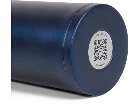 Термокружка Relaxika 701 (0,48 литра), синяя (без лого) - рис 16.