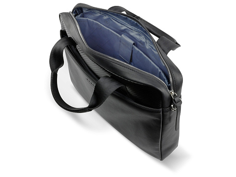 Портфель мужской BUGATTI КОМЕТА | COMET, чёрный, воловья кожа/полиэстер, 37х6х27 см - рис 3.