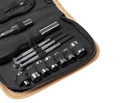 Набор инструментов Декер, 25 аксессуаров, бежевый - рис 3.