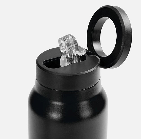 Термобутылка Magnus с магнитным держателем для телефона, черная - рис 5.