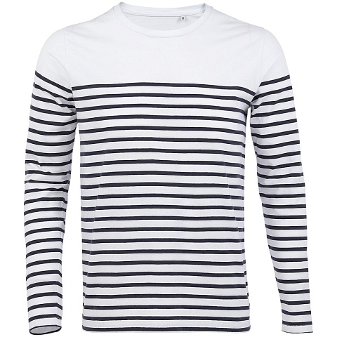 Футболка мужская с длинным рукавом Matelot LSL Men, белая с синим - рис 2.