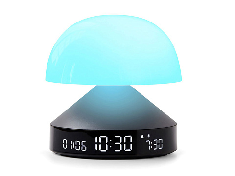 Светильник с часами и световым будильником Mina Sunrise, темно-серый - рис 10.