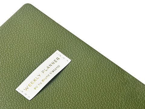 Еженедельник недатированный А6 Verde с нашивкой, зеленый - рис 3.