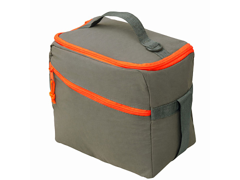 Изотермическая сумка-холодильник Neo Classic c контрастной молнией, серый/оранжевый - рис 8.