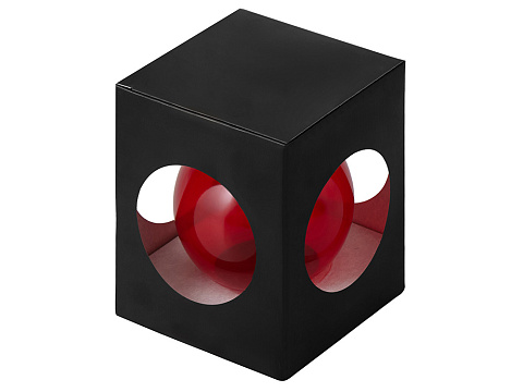 Стеклянный елочный шар Frozi, красный прозрачный, с серебристым колпачком - рис 2.