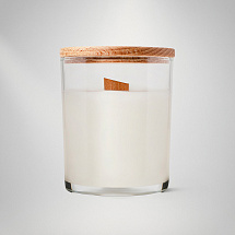 Ароматическая свеча в прозрачном стакане, сандал и мускус, 190 мл, прозрачный (без лого LM)