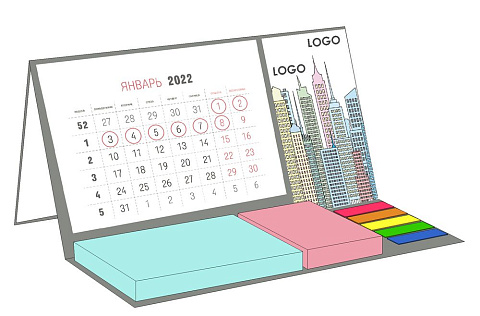 Календарь настольный Sticky на заказ, ver.2, 100 листов - рис 2.