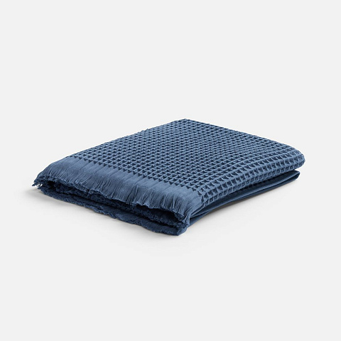 Плед вафельный Elenglect, темно-синий - рис 2.