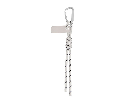 Брелок-веревочка на карабине Trinket, черно-белый - рис 4.