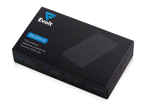 Портативное зарядное устройство Reserve с USB Type-C, 5000 mAh, черный - рис 8.