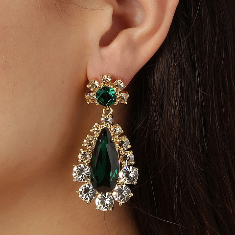 Серьги LUCIA SG GREEN Dyrberg Kern 390068 - рис 2.