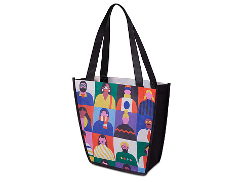 Сумка для шопинга с донной складкой и ручкой из нетканого PET материала